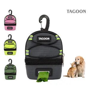 Dog Snack Bag with Poop Bags Hanging Rope, Pet Snack Container with Inner Pouch, Reflective Design, Perfect for Training and Walking