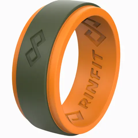 Rinfit Silicone Rings for Men with an Air Infinity Groove, Silicone Wedding Band for Him, Flexible for Work, Gym, Travel and Everyday Wear, Patented Design