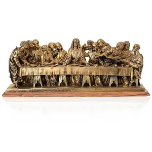 Statue of The Last Supper in Resin Color Bronze 1 1/4 x 8 1/4 x 2