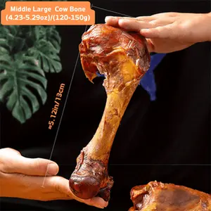 4.23-5.29oz/120-150g 5.12in/13cm Middle Large Cow Bone, All Natural Ingredients, Natural Dog Treats, Healthy, Easily Digestible, Dog Chews Long Lasting, And High Protein, Low Fat, Perfect Training Reward Snack For Small, Medium and Large Dogs