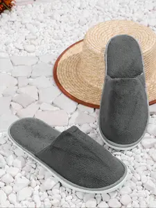 Women's Solid Color Thick Plush Slippers, Casual Soft Comfortable Home Slippers, Hotel Slippers, Non-Disposable, Machine Washable & Dry Cleanable, Non-slip Slippers for All Seasons