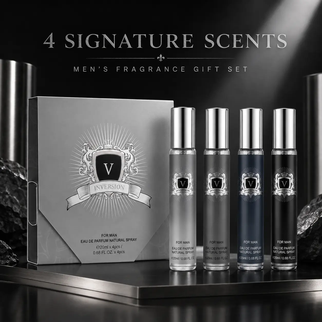 MYSTICAL Men's Premium Cologne Gift Box | 4 Scent Variety Pack | Exquisite Aromatic Fragrance Set