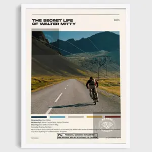 The Secret-Life Of-Walter-Mitty Poster, 2013 Movie Film Minimalist Walter-Mitty Decor Wall Art Poster, Vintage Retro Art Print Gift Home Office Decoration Photo, Minimalist Movie Poster Gift For Film Fan, Wall Art Decor Unframed