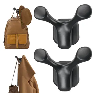 2 Pack Heavy Duty Magnetic Hooks for Coats, Hats,Tools,Powerful Magnet Rubber Coated Hangers Double Hooks for Metal Surface Wall, Versatile Organization for Cruise,RV, Boating,Home, Office, Garage Organiser shower hook hook  suction