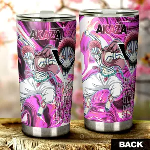 [SALE UP TO 39%] Akaza Demon Slayer 20oz Tumbler Cup, Kimetsu no Yaiba Anime Stainless Steel Travel Mug for Otaku Fans, Double Wall Hot Cold Drinkware, Japanese Manga Inspired Drink Cup, Unisex Gift for Anime Lovers, Car Accessories & Stylish Drinkware