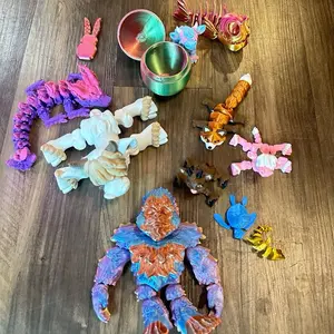 Boo-Boo 3D Print Mystery Box - Multicolored Character with Various Shapes and Designs, Featuring Cow & Dragon, 12 Unique Prints