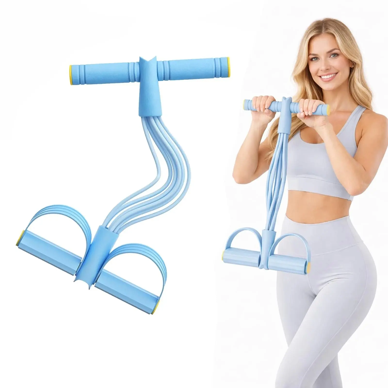 6-10-Tube Pedal Resistance Band with Handles, Multifunctional Pedal Resistance 6-10-Tube Pedal Resistance Band with Handles, Multifunctional Pedal Resistance