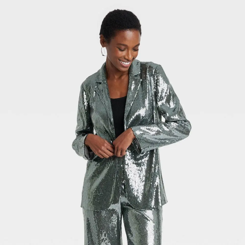Women's Holiday Sequin Blazer Women's Holiday Sequin Blazer