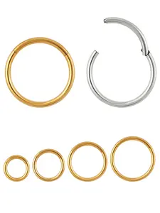 1Pc ASTM F136 Titanium Hinged Hoop Nose Rings 20G 18G 16G Septum Ring Body Piercing Jewelry Helix Cartilage Rook Earring Helix Pierced Ring