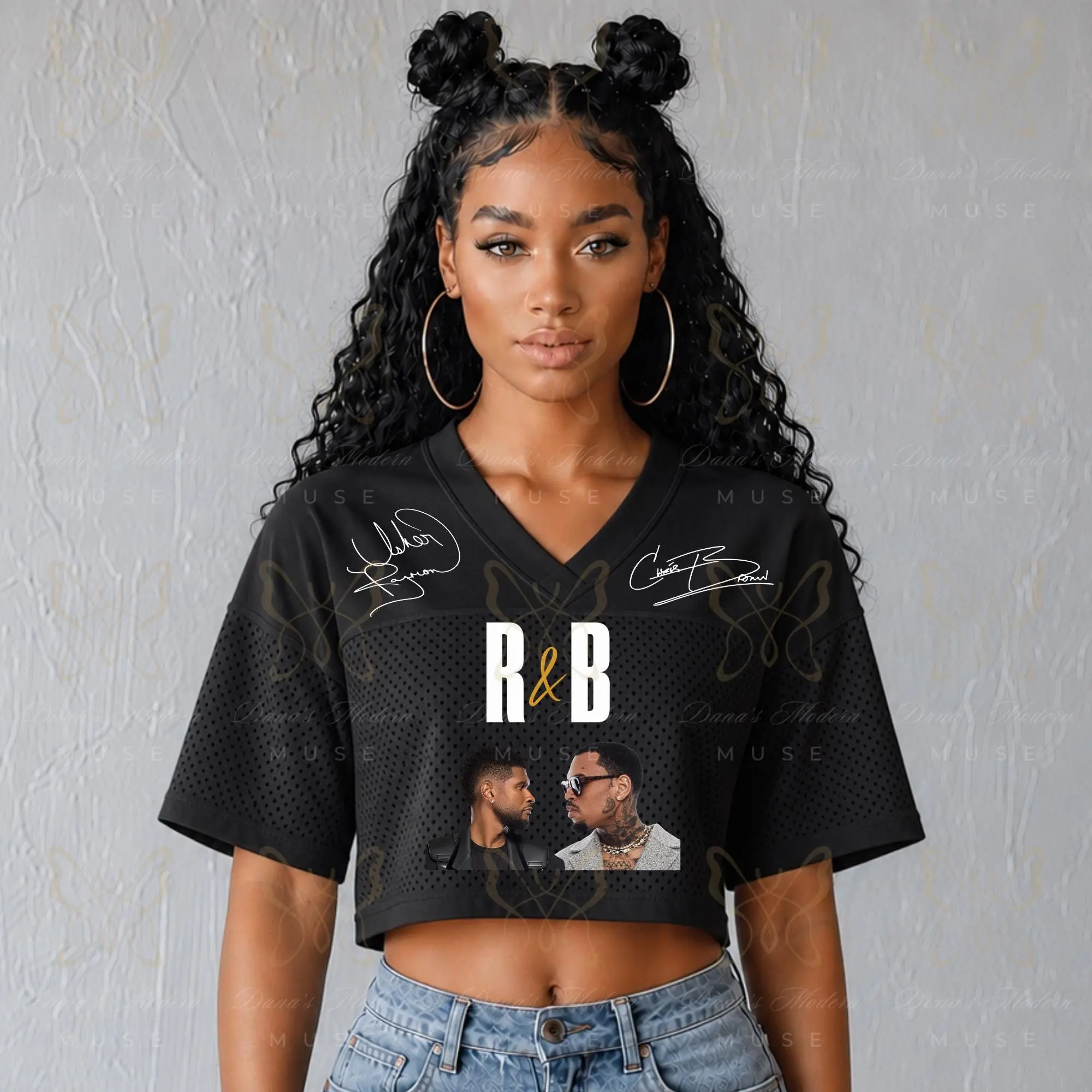 R&B Concert Crop Jersey, Black or White Football Crop Top, Vintage Music Festival Shirt, Y2K Streetwear Fan Gift