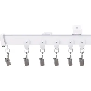 Flexible Ceiling Curtain Tracks, Ceilings Track for Curtains,  Curtains Track Ceilings Mount,Wall Mount Curtain Rail, Ceiling Curtain Rod, Sliding Curtain Tracks with Clips (White 9FT)