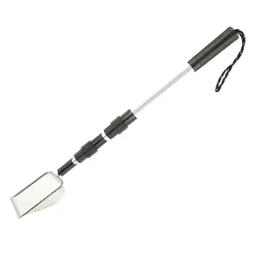 Stainless Steel Shark Tooth Sand Scoop, Extendable Long Handle Multifunctional Beach Net Shovel, Ideal for Treasure Hunting, Shell Collecting, Cat Litter Cleaning