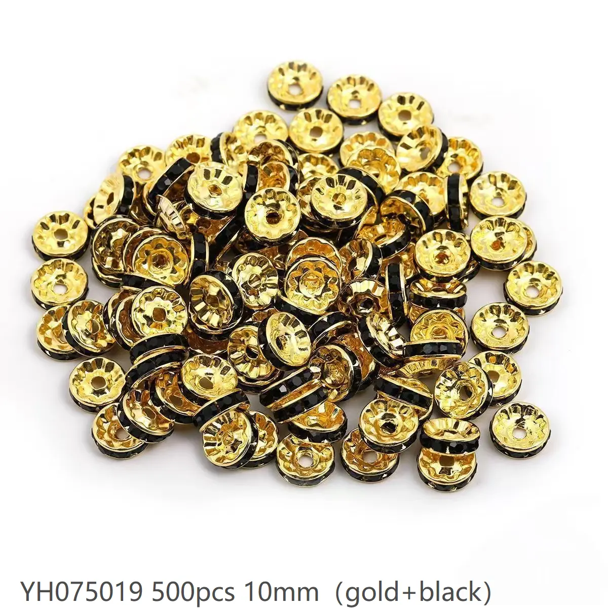 #75(10mm 500pcs) Gold/ Black YH075019