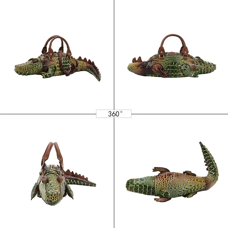 3D Crocodile Shape Handbag for Women | Faux Leather Alligator Crossbody Bag | Unique Animal Purse
