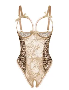 Avidlove Women's Backless Floral Lace Babydoll Mini Bodysuit with Cutout Bra & Adjustable Straps for Everyday & Bridal Wear Fitted Lingerie Piece Bride