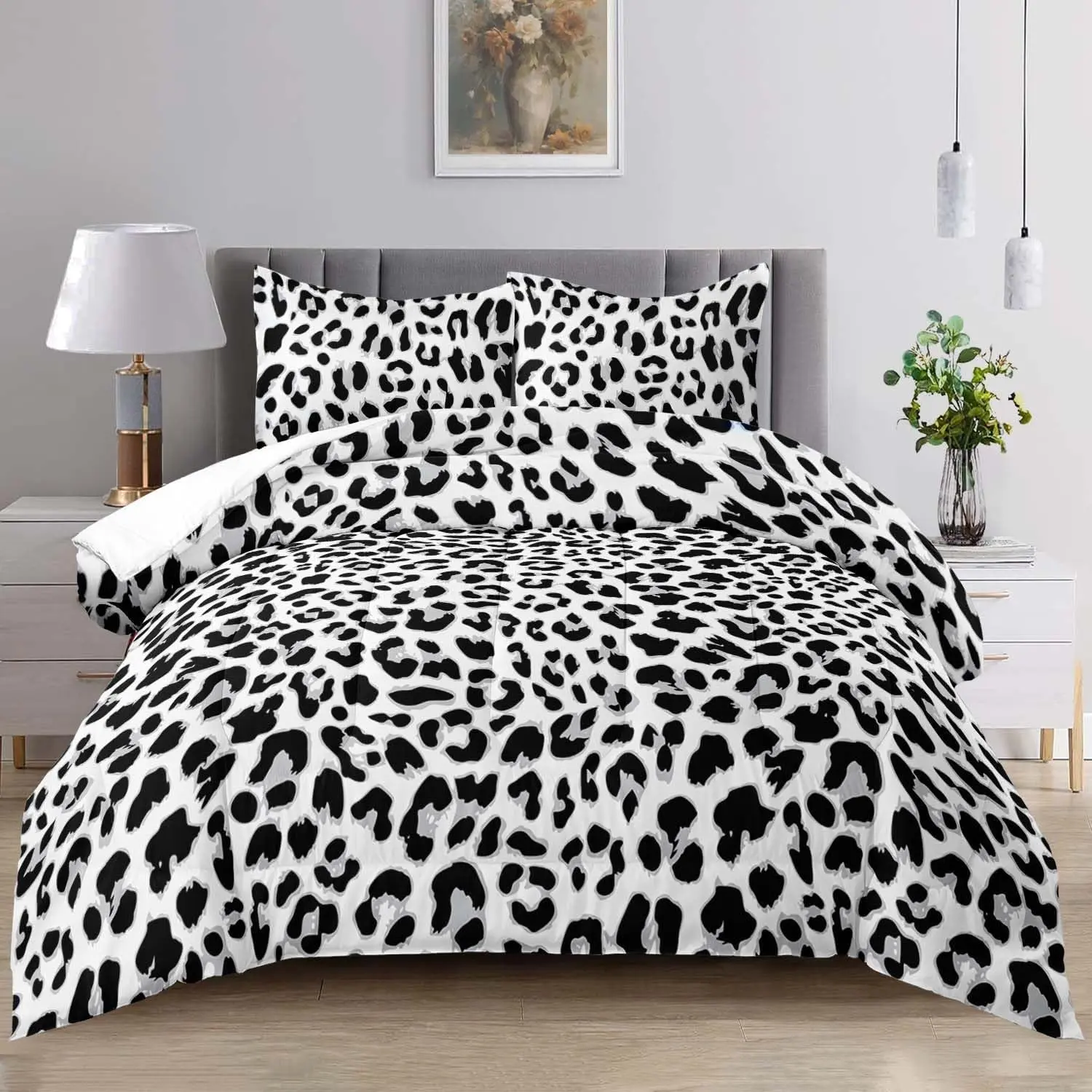 Queen Size Leopard Print Comforter Set