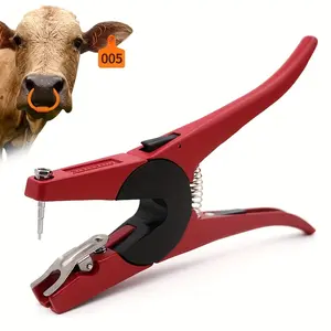Heavy-Duty Metal Manual Ear Tag Pliers for Livesck - Durable Red & Green Design, No Batteries Required - Ideal for Swine, Horse, Camel, Sheep, Goat, Cow Ear Marking - Perfect for Farm & Ranch Use, Livesck Ear Tagging|Traditional Ear Marking ol|Durable Met