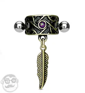 16G Tribal Feather Helix - Cartilage Barbell