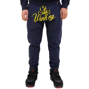 Stay Winning Script Navy/Yellow Joggers