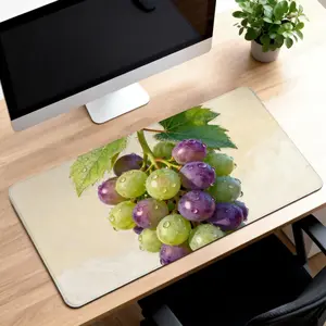 Grapes Desk Mat   Non-Slip Base & Smooth Glide for Gaming & Office   Ergonomic Mouse Pad with Realistic Grapes Pattern Design   Portable  Skin-Friendly & Stitched Edges   All-Day Comfort & Precision Control