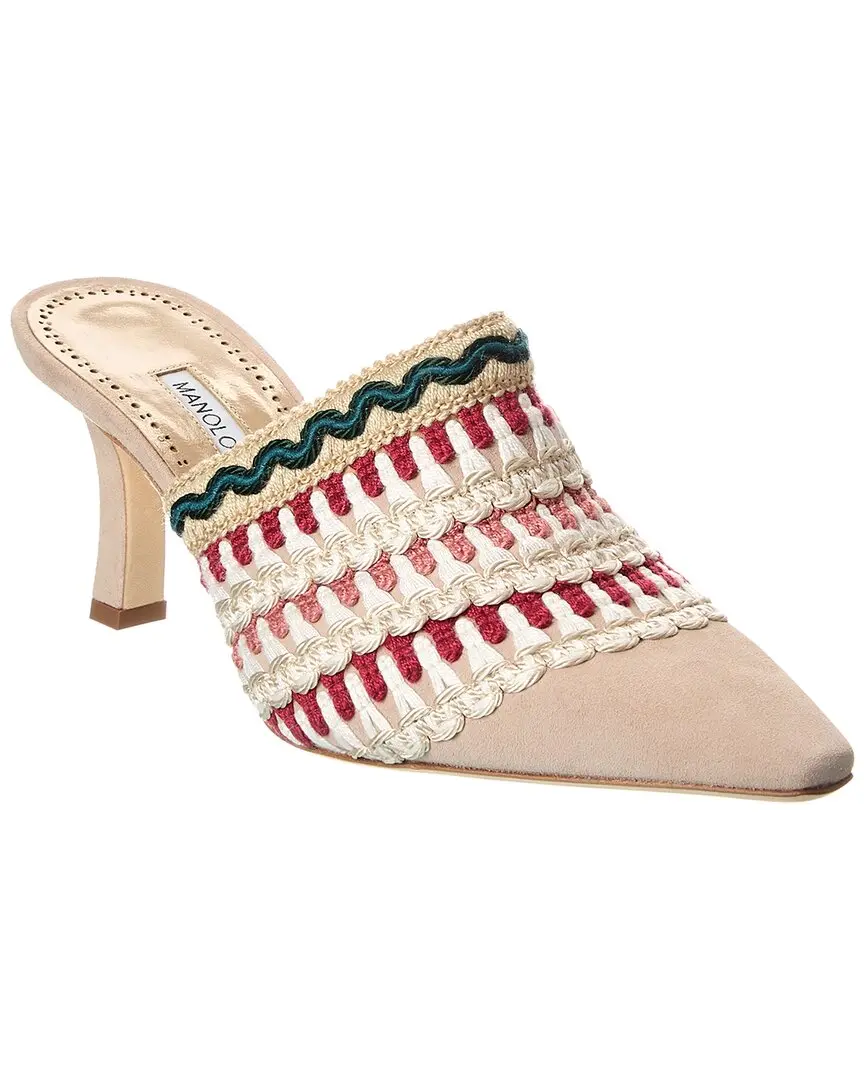 Manolo Blahnik Alo 70 Suede Mule