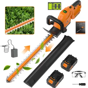 Cordless Hedge Trimmer — 23.62-Inch Alloy Steel Blade, 3000 RPM, 1/2-Inch Cutting Capacity. Lightweight Handheld Trimmer featuring a Safety Lock, Battery Level Indicator, and 2000mAh Battery. The Perfect New Year's Gift for Men and Home Garden Ca