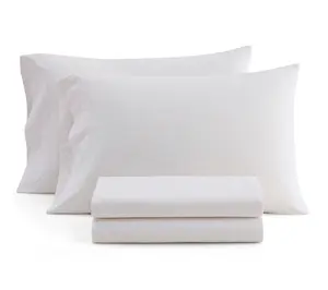 Martha Stewart Polka Dot White/Peach Cotton King Sheet Set