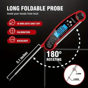 Instant Read Digital Meat Thermometer with Probe and Light