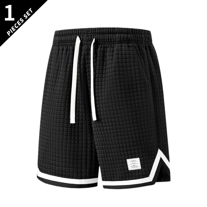 3-pack men’s breathable waffle basketball shorts with an elastic drawstring waist, side pockets, contrast piping, and a split hem—ideal for the gym, running, training, and everyday wear.
