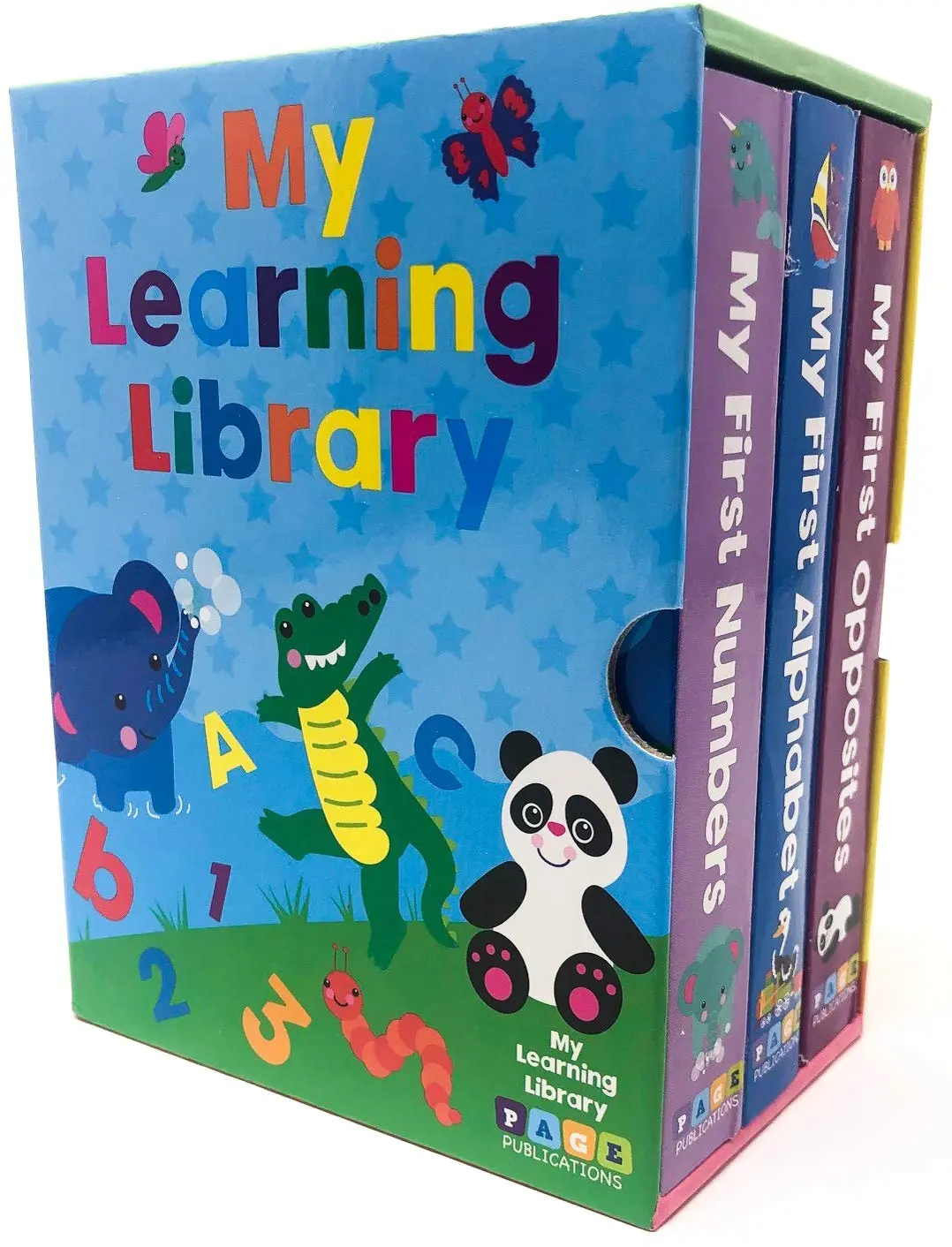 MY LEARNING LIBRARY Unisex Toddler Activity Picture Book - 24 Pages, Alphabet Focus, Numerical Skills Development, Animal Opposites, Bonding Through Reading, 6.25x4.875x3.125 in, Toddler Activity Books