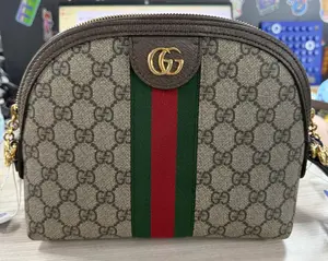 Pre-owned GUCCI canvas Shoulder Bags ophidia gold chain