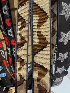 Handmade Kenyan Beaded Belt- Horse Talk 1.5"