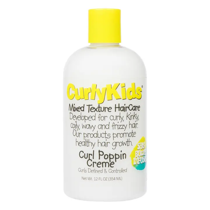 CURLY KIDS Curl Poppin Haircare Cream, Lightweight Unisex Styling Cream, 12oz