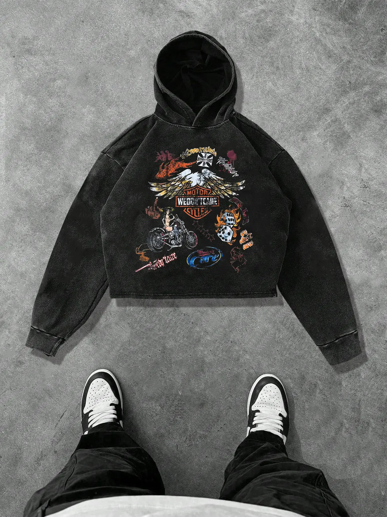 Unisex's Modelo Print Hoodie, Casual Loose Thermal Lined Hooded Sweatshirt for Daily Wear, Unisex's Top for Fall & Winter, Man