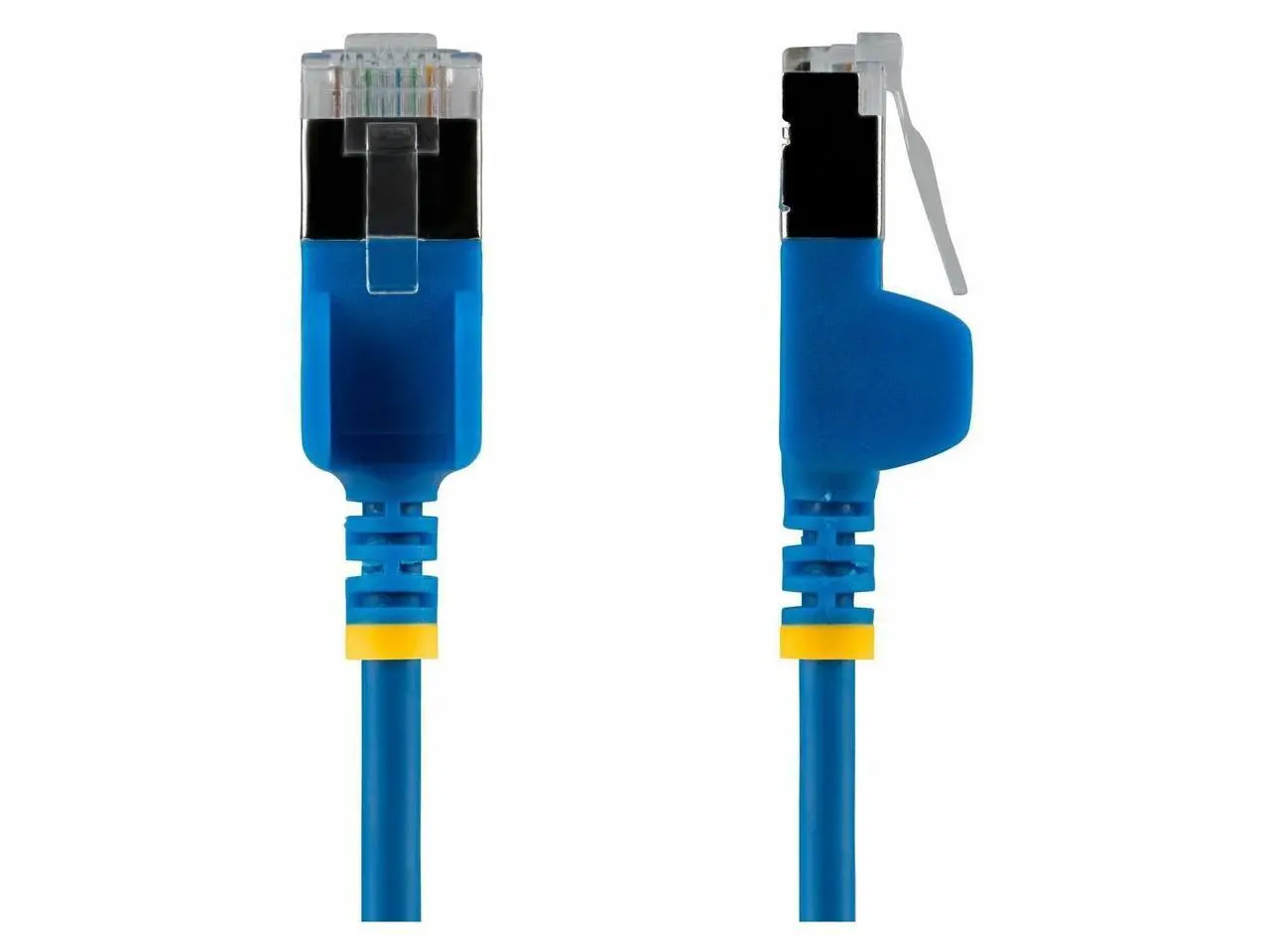 StarTech 1ft Blue Ultra Slim CAT6a Ethernet Cable, Snagless, U/FTP 34AWG Bare Copper, Slim RJ45 Patch Cord