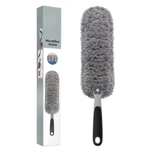 Lint Free Microfiber Duster, Washable Household Cleaning Duster, Gray