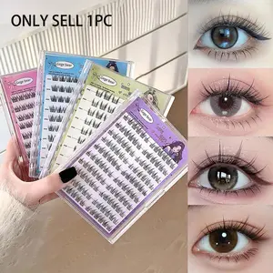 Natural Look Eyelashes Extensions, 1 Box Fluffy Glue-free Individual False Eyelashes, Eye Makeup Enhancement Fake Eyelashes, Cosmetic, DIY Eyelash Extensions