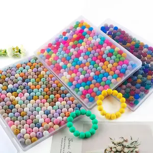 12mm Silicone Beads, 240pcs/box Mixed Color Beads for Keychain Making, Silicone Focal Beads for Pens, Silicone Beads for Crafts Making for Keychain Pendant, Acrylic Beads Pen Accessories