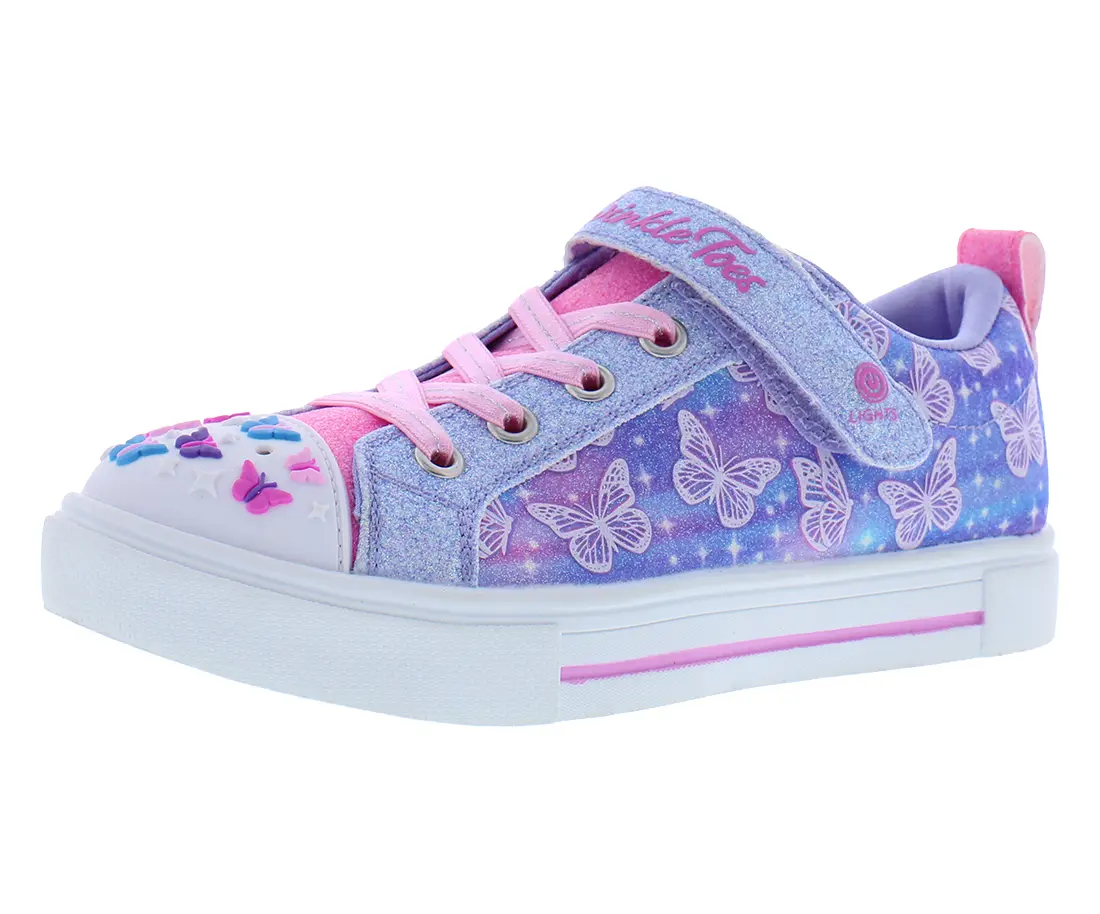 Skechers Lights Twinkle Sparks Ombre Flutter PS Girls Shoes