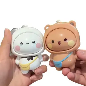 Cute face-changing keychain pendant for bag decoration – press to change faces, creative stress-relief item, small gift.