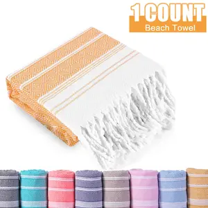 Oversized Beach Towel, Sand-Free Quick-Dry, Easy-To-Carry, Turkish Linen Material, 72"x36" Size, Perfect for Swimming & Outdoor Use