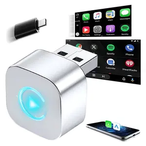 Apple Carplay & Android Auto Wireless Adapter 2 in 1 for Wired to Wireless Conversion Stable WiFi Bluetooth 800+ Vehicle Models Compatible Plug and Play Design