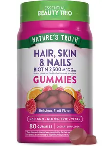 Hair Skin and Nails with 2500 mcg of Biotin Gummies