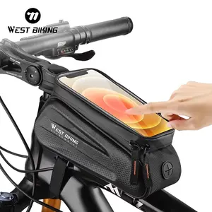 WEST BIKING EVA Hard Shell Touchscreen Sporty Pocket Design BikeTop Tube Bag Mobile Phone Cycling Front Bag Waterproof Mountain Road Bicycle Bag Outdoor Sports Bag Bicycle Accessories MTB Accessories