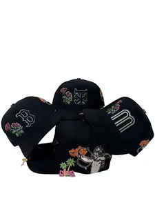 BBs New Mini SPN Roses/Angels Hats - Stylish Black Caps with Embroidered Designs for Trendy Outfits