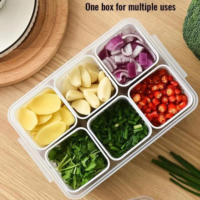 Refrigerator Food Storage Box, 1 Count Clear Food Storage Container with Lid, Reusable Kitchen Drainage Container, Home Organizer, Utensils, Stackable Fridge Organizer