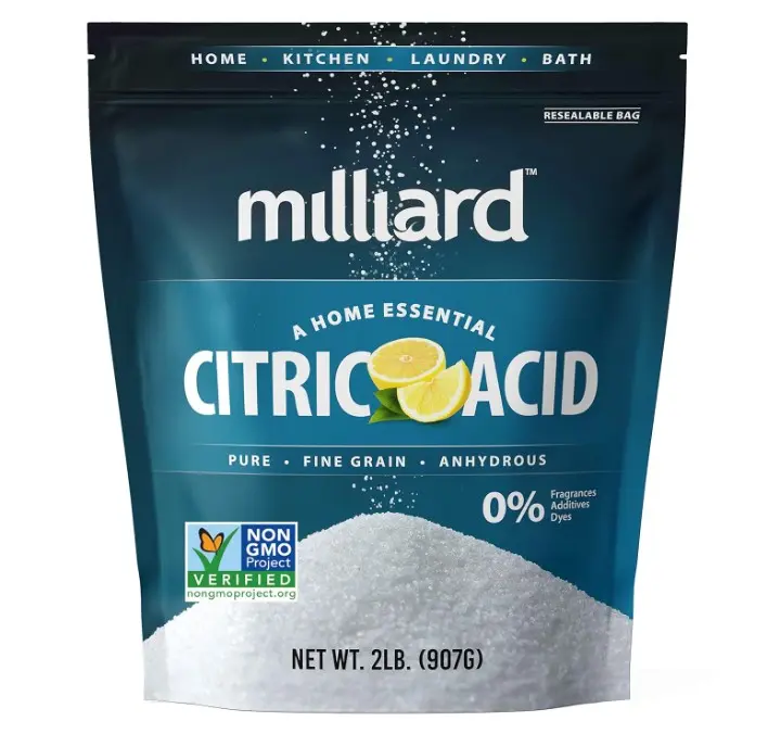 Milliard Citric Acid 2 Pound - 100% Pure Food Grade NON-GMO Project VERIFIED (2 Pound)
