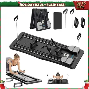 Pilates Board 4-in-1 - Foldable Multi-Purpose Reformer Set, Home Pilates Sliding Board for Body Toning
