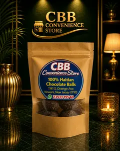 Cbb Convenience Store Traditional Premium Haitian Cacao Balls - Milk-Free, Pure Natural, No Artificial Flavors, Handmade with Cocoa Powder & Sugar - Authentic Caribbean Flavor for Hot Cocoa, Baking - Pack of 4