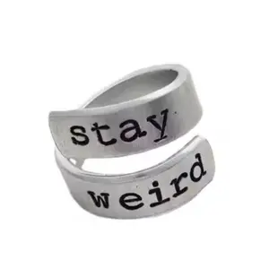 Stay Weird Personality Wrap Stainless Steel One Size Ring-Love Your Weirdness